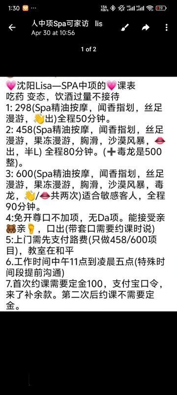 沈阳中项lisa无大